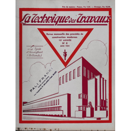 La Tecnique des Travaux  10° anno  n. 6 Giugno 1934