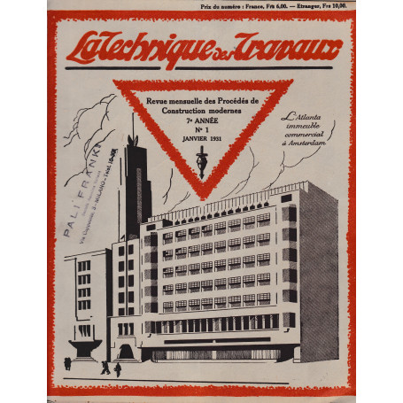 La Tecnique des Travaux  7° anno  n. 1 gennaio 1931