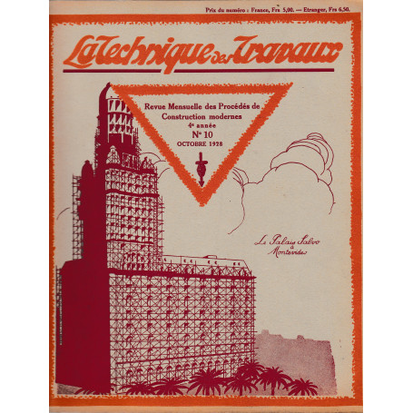 La Tecnique des Travaux  anno 4°  n. 10  ottobre 1928