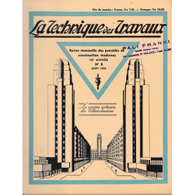 La Technique des Travaux  anno 10°  n. 8  Agosto 1934Librisaggi
