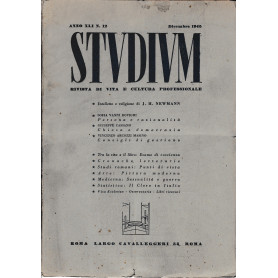 Studium. Rivista di vita e cultura professionale  anno XLI  n. 12 Dicembre 1945Librisaggi