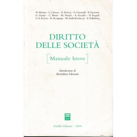 Diritto delle società. Manuale breve