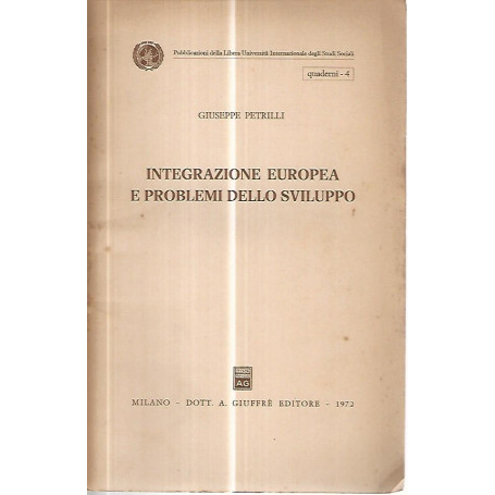 Integrazione europea e problemi dello sviluppo