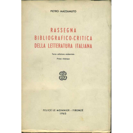 Rassegna bibliografico-critica della letteratura italiana