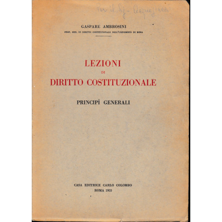 Lezioni di diritto costituzionale. Principi generali