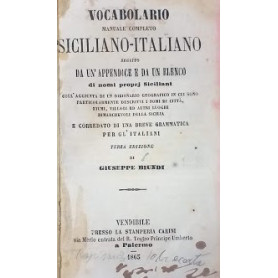 Vocabolario Manuale Completo Siciliano-Italiano