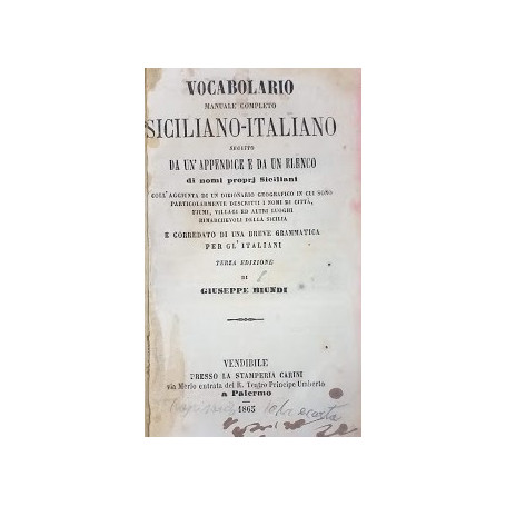 Vocabolario Manuale Completo Siciliano-Italiano