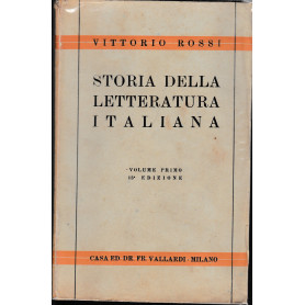 Storia della letteratura italiana. Volume I°