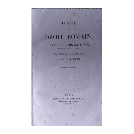 Traité de Droit Romain Tome V