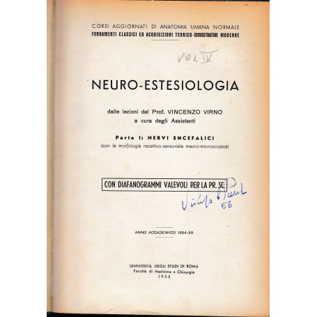 Anatomia umana normale  Vol. 4°. Neuro-Estesiologia