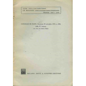 Consiglio di Stato: decisione 29 settembre 1972