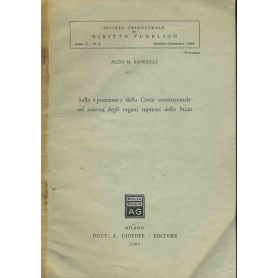 Sulla posizione della corte costituzionale nel sistema degli organi supremi dello stato. Estratto