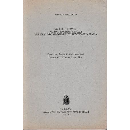 Estratto da: Rivista di Diritto processuale. Vol. XXXIV (Nuova Serie) - n. 4 - 1979