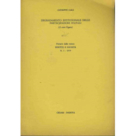 Degradamento istituzionale delle partecipazioni statali. Estratto