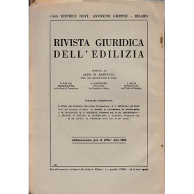 Rivista Giuridica dell'edilizia. Anno XIII - n.2 - Marzo-Aprile 1970 (estratto)