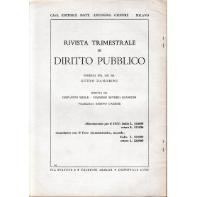 Rivista trimestrale di Diritto Pubblico. Anno XXIII - n.2 - 1973 (estratto)