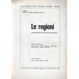 I.S.G.R.E. Le Regioni. Rivista di Documentazione e Giurisprudenza. Bimestrale - anno I - 4-5/1973 (estratto)