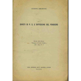 Divieti di P.S. e diffusione del pensiero. EstrattoLibrisaggi