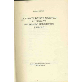 La vendita dei beni nazionali in Piemonte nel periodo napoleonico (1800-1814)