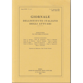 Giornale dell'Istituto Italiano degli Attuari. Anno LXVII - n. 1-2  1° e 2° semestre 2004 (bilingue Italiano  Inglese)Librisaggi