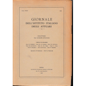 Giornale dell'Istituto Italiano degli Attuari. Anno XXIII - 1960