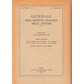 Giornale dell'Istituto Italiano degli Attuari. Anno 1° e 2° semestre 1970