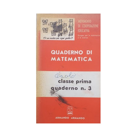 Quaderno di matematica. Classe prima  quaderno n. 3