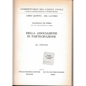 Della associazione in partecipazione. Art. 2549-2554