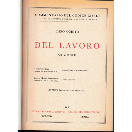 Libro quinto - Del lavoro. Art. 2188-2246