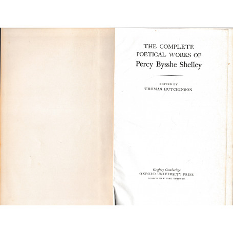 The complete poetical works of Percy Bysshe Shelley