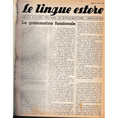 Le lingue estere. Anno VIII - 1941. Unica rivista italiana di divulgazione linguistica. 12 numeri anno completo