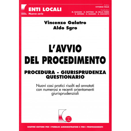 L'avvio del procedimento. Procedura  giurisprudenza  questionario