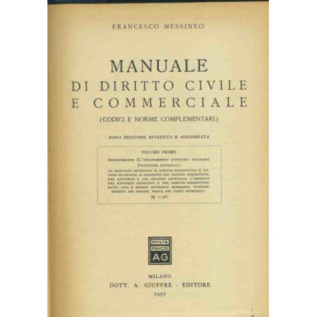 Manuale di diritto civile e commerciale. Vol 1