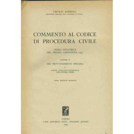 Commento al codice di procedura civile. Volume IV