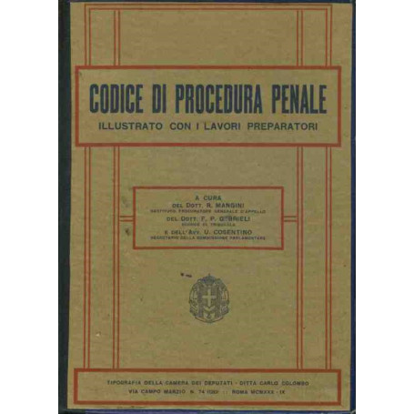 Codice di procedura penale illustrato con i lavori preparatori