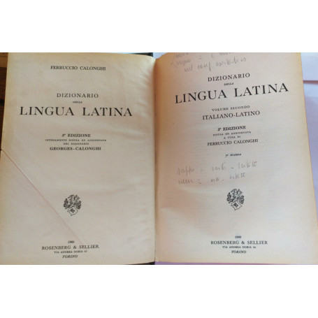 Dizionario della lingua latina. Volume II. Italiano-latino